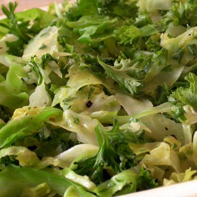 Baby Cabbage Ribbons with Parsley