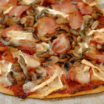 Mushroom Pizza with Brie