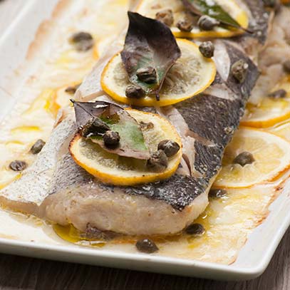 Baked Fish with Capers and Lemons