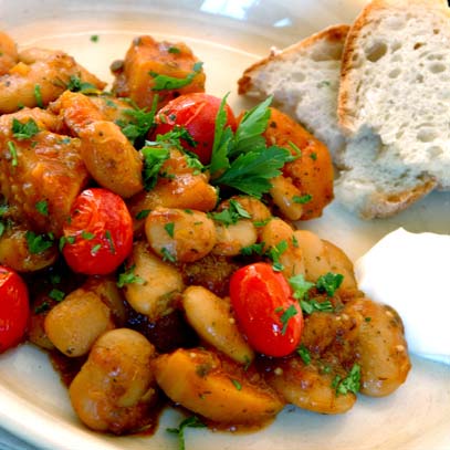 Beans with Butternut and Tomato