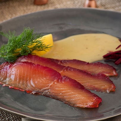 Beetroot Cured Salmon Gravlax
