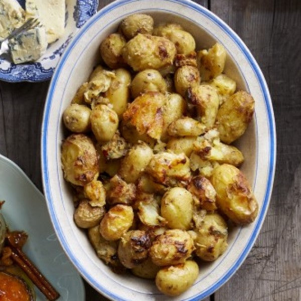 Crushed Potatoes with Blue Cheese