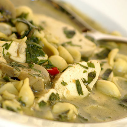 Chicken and Mushroom Broth Thai Style