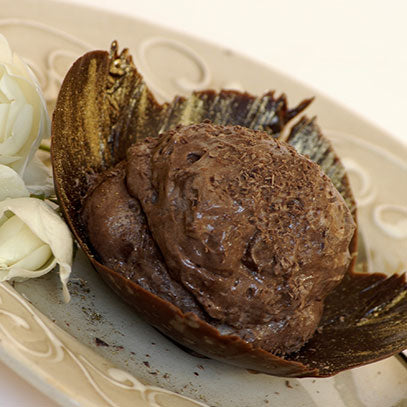 Chocolate Cups with Marbled Chocolate Mousse
