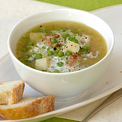 Green Pea Soup with Bacon