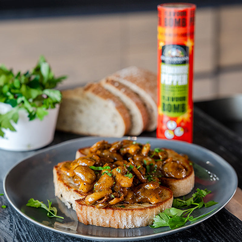 Peppered Mushrooms on Toast