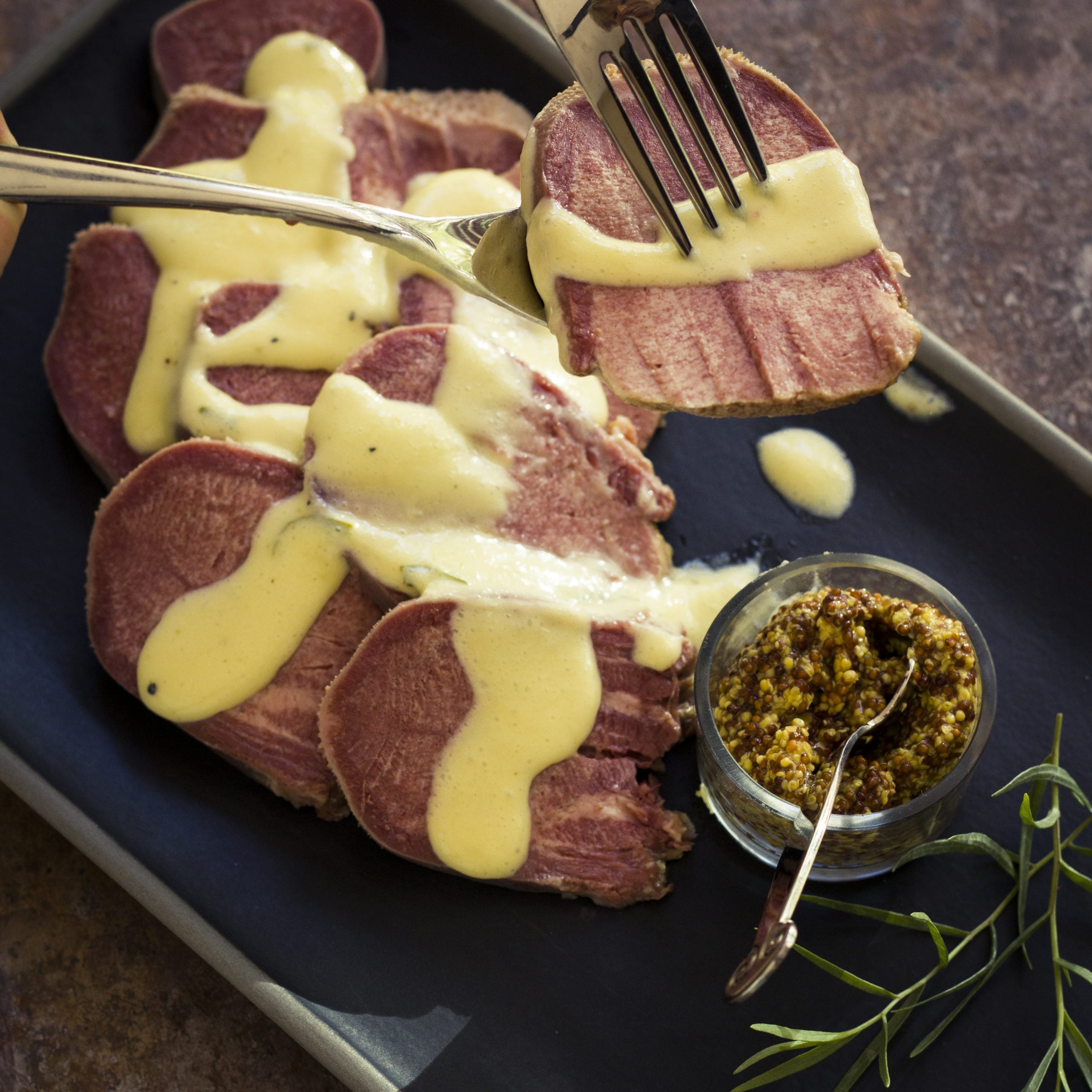 Cold Tongue with Tarragon Cream