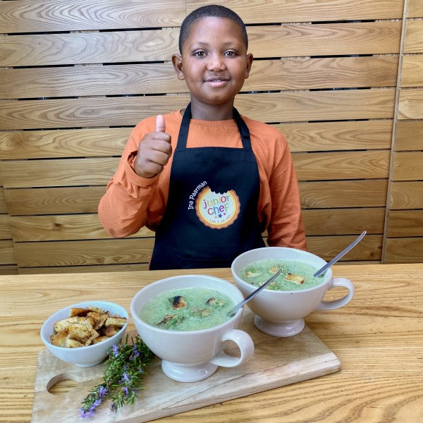 Spinach Soup with Rosemary and Croutons