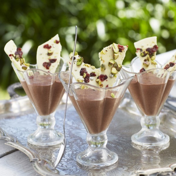 Dark Chocolate Mousse with White Chocolate Splinters