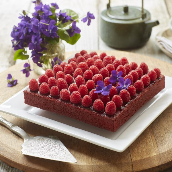 Red Velvet Cake with Raspberries