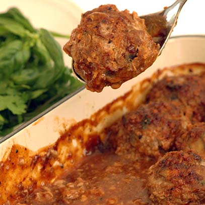 Mushroom Meatballs with Barbeque Sauce