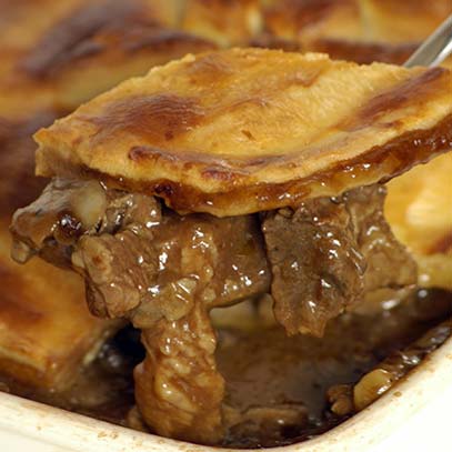 Peppered Beef Pie with Mushrooms