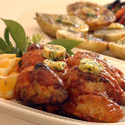 Peri-Peri Chicken Under a Brick with Chilli Butter