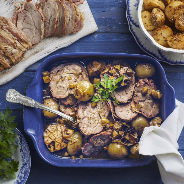Pork Neck Roast with Bacon