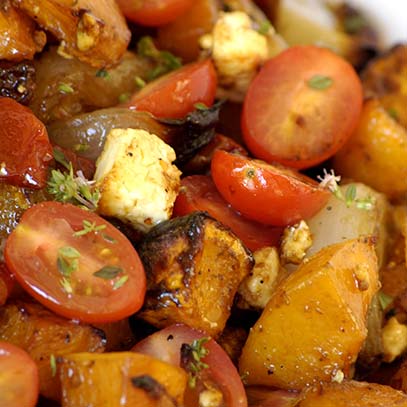 Roasted Butternut, Onion, Feta and Tomato