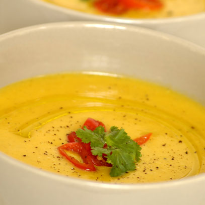 Roasted Butternut Soup with Fresh Coriander
