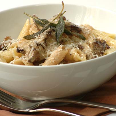 Penne with Chicken Livers and Sage