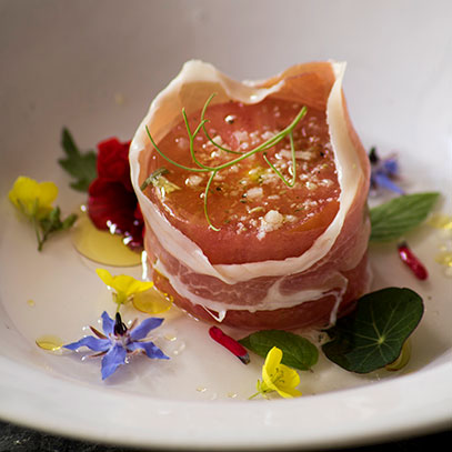 Tomatoes Wrapped in Serrano Ham