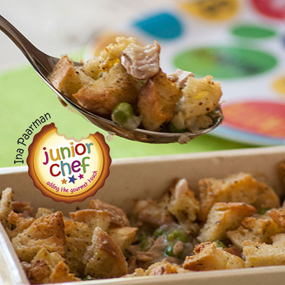 Tuna Fish Pie with Crouton Topping