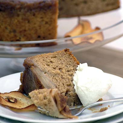 Upside Down Spiced Pear Cake