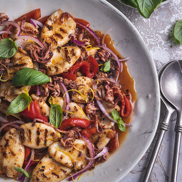 Grilled Calamari with Sun-dried Tomatoes