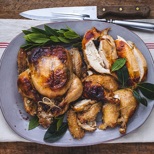 Roast Chicken in Spinach Leaves