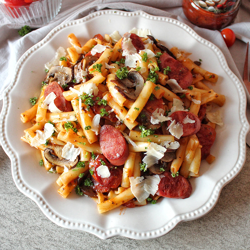 Smoked Sausage and Mushroom Pasta