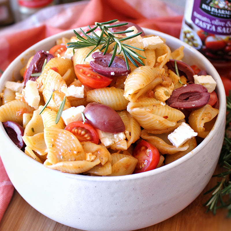 Warm Chilli and Olive Pasta Salad
