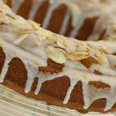 Almond and Orange Cake Drizzled with Lemon Icing