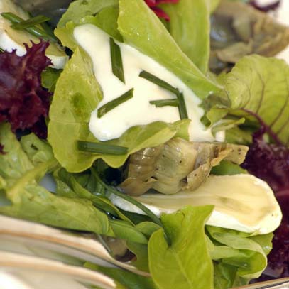 Artichoke Salad with Camembert Cheese