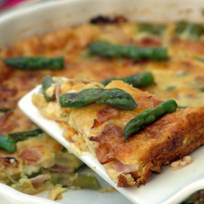 Asparagus and Ham Crustless Quiche