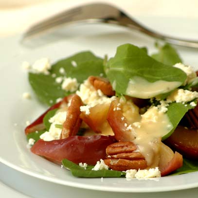 Baked Apple Salad with Pecans and Feta