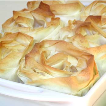 Chicken Pie with Phyllo Pastry Roses