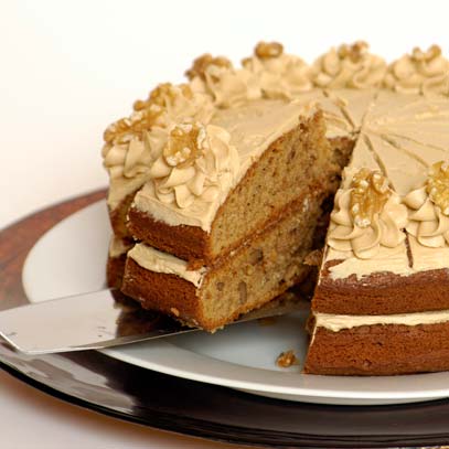 Coffee and Walnut Cake with Butter Icing