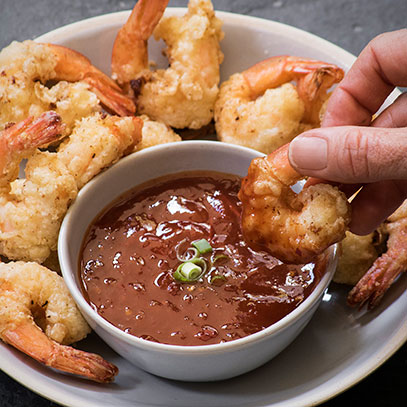 Crispy Prawns with Chilli Dip