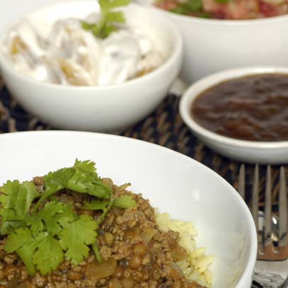 Curried Mince with Lentils