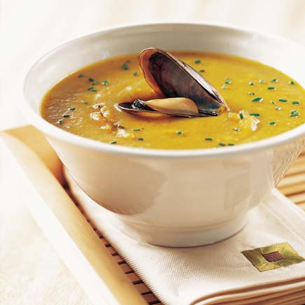 Curried Mussel Soup with Potatoes