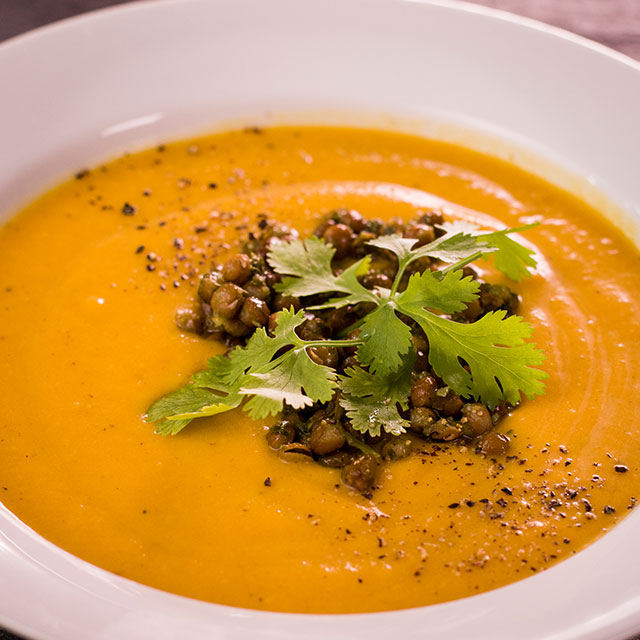 Curried Sweet Potato & Lentil Soup