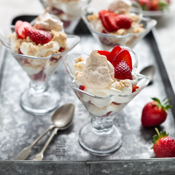 Strawberry Dessert with Meringues and Cream
