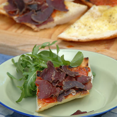 Fire Grilled Tomato Bread with Biltong