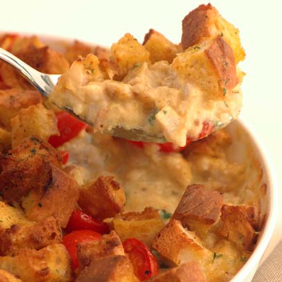 Fish Pie with Crouton Topping