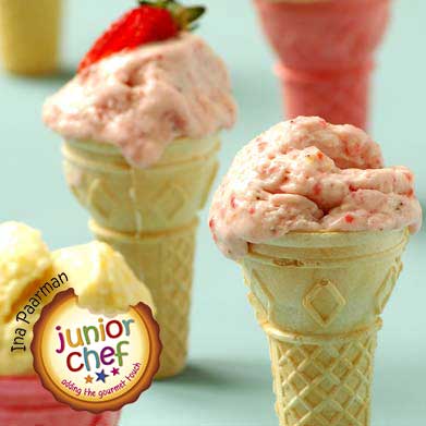 Fruit Ice Creams with Jelly Baby Surprise