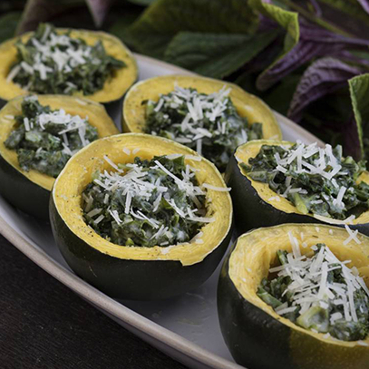 Gem Squash with Kale