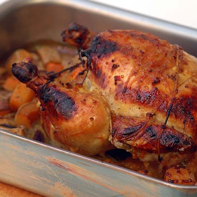 Honey Roast Chicken with Orange and Butternut