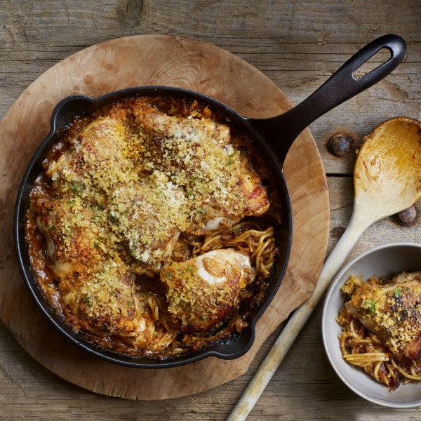 Baked Chicken with Spaghetti