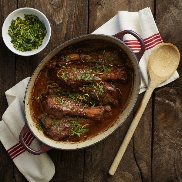 Oven-baked Lamb Shanks with Red Wine Glaze