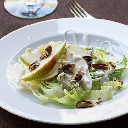 Iceberg Slice with Blue Cheese, Pears and Pecans