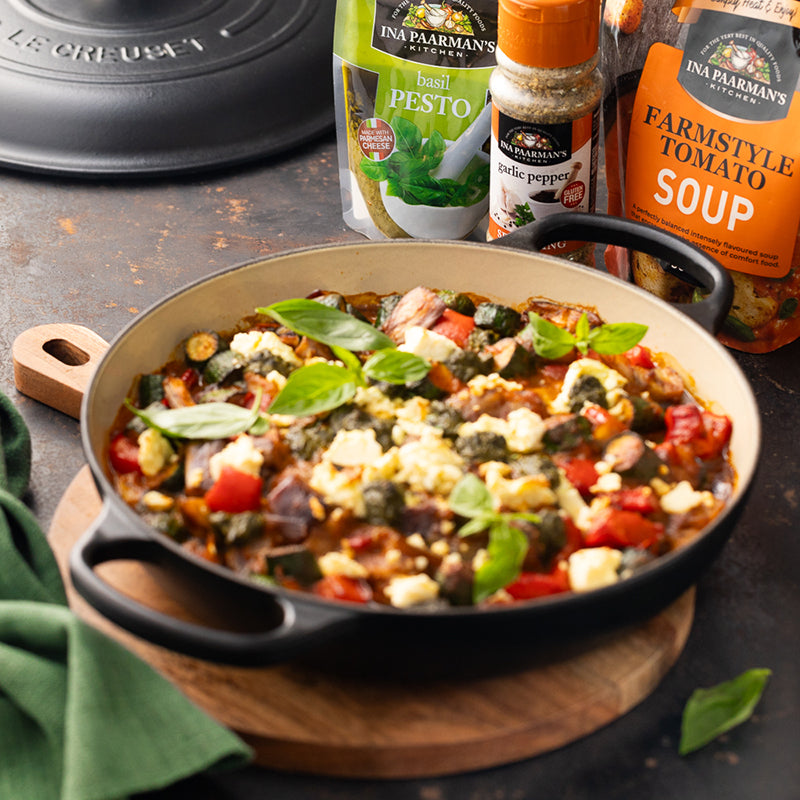 Vegetable Bake with Tomato, Feta & Basil