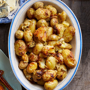 Crushed Potatoes with Blue Cheese