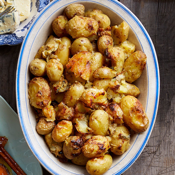 Crushed Potatoes with Blue Cheese